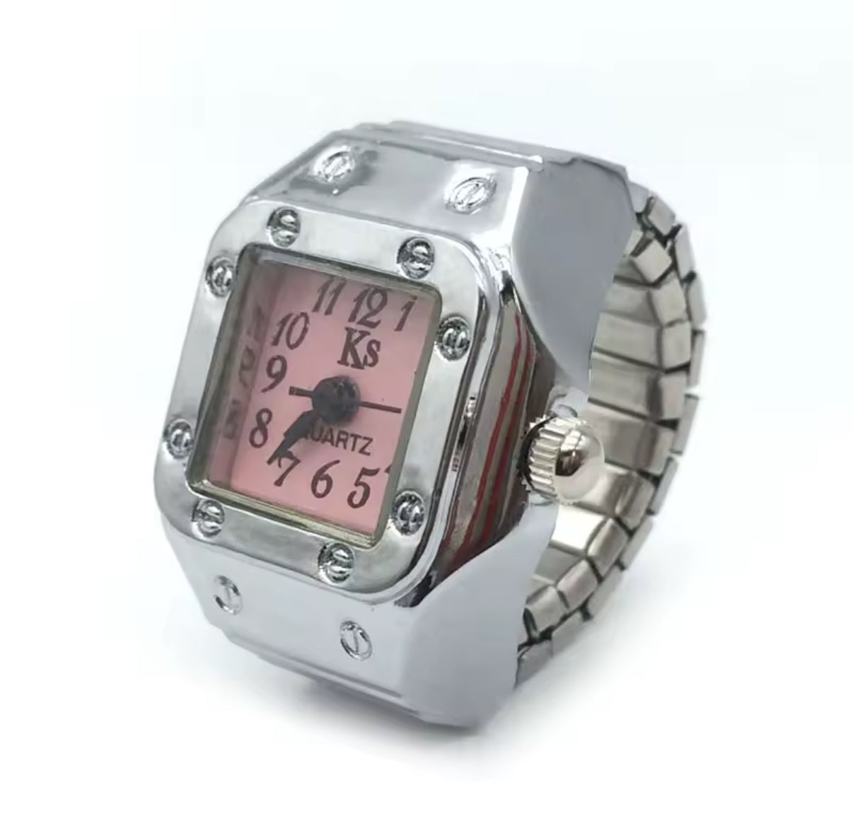 Anillo Reloj Cuadrado Robusto